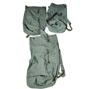 Lot of 3 Military Surplus Duffle Bag US Army Olive Drab Canvas Lot